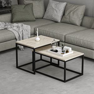 Skye Decor, Leka - Travertine, Travertin, Couchtisch, 72 x 37 x 45 cm, 100 % MELAMINBESCHICHTETE SPANPLATTEN