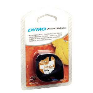 Taśma do naprasowywania DYMO LetraTag. 12mmx2m czarny->biały