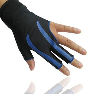 3-Finger-Billard-Handschuhe, Pool-Queue-Handschuhe, elastische Show-Shooters, Pool-Snooker-Spieler-Handschuhe, langlebige, atmungsaktive, rutschfeste Spielhandschuhe,(Biue Streifen)
