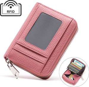 OKWISH Hikeren Portemonnaie,Mini Geldbörse,Kartenetui,Kreditkartenetui,Leder Geldbörse Slim Wallet,Kreditkartenetui, Rosa