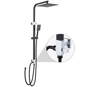 Auralum Sprchová souprava Sprchový systém Dešťová sprcha černá s horní sprchou Ruční sprcha pro koupelnu bez baterie