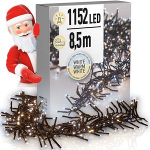 8m LED Cluster Lichterkette Kalt- und Warmweiß Strombetrieben Weihnachtsbaum Büschellichterkette Außen