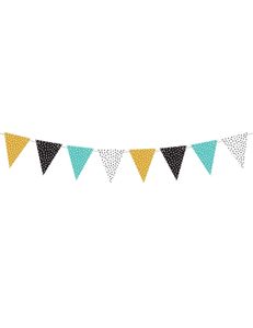 Wimpel-Girlande mit Punkten Party-Deko bunt 1,3 m x 14 cm