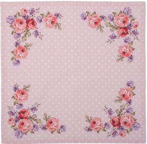 Clayre & Eef Servietten Baumwolle 6er Set 40x40 cm Rosa Violett Baumwolle Quadrat Rosen