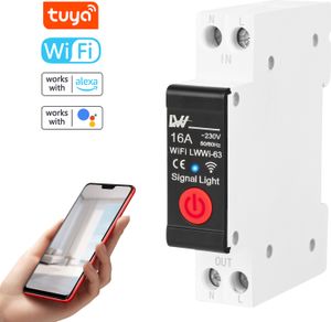Tuya WiFi spínač na DIN lištu, chytrý spínač pro detekci spotřeby energie, aplikace pro mobilní telefon, dálkové ovládání jističe s funkcí měření, kompatibilní s Alexou a Google Assistant pro hlasové ovládání