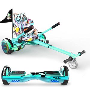 MEGA MOTION Hoverboards mit Hoverkart für Kinder, 6.5 Zoll Hoverboards mit Bluetooth Lautsprecher, mit LED-Leuchten, Geschenk für Kinder und Jugendliche