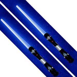 2 Stück tevenger XXL Lichtschwert Laserschwert Licht Sound Vibration 108 cm Schwert Kostüm Verkleidung Kinder Blau