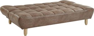 Schlafsofa Klappsofa 3-Sitzer - Microfaser-Vintage - Braun - ESTEBAN