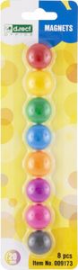 D.RECT 9173 Magnete stark, magnetisch für Magnettafel, Whiteboard, Kühlschrank, White Board und Magnetwand | starker Magnet für Kinder Ø20mm in 8 unterschiedlichen Farben