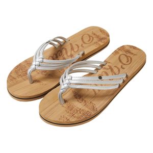 O'Neill Damen Zehentrenner Sandalen Strandschuhe Badeschuhe 3 Strap Ditsy Sandals, Farbe:Silber, Artikel:-18018 silver, Schuhgröße:EUR 41