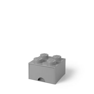 LEGO Aufbewahrungsbox mit Schublade mit 4 Noppen, steingrau