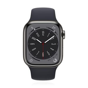 Apple Watch 8 Cell 45mm Edelst. Graphite/Midnight Sport Band