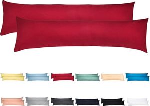 Jersey Kissenbezug 2er Set 40x145 cm 100% Baumwolle Kirschrot