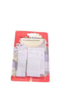 3er Set BH Verlängerer, BH Verlängerung, Erweiterung elastisch, 3 Größen, Farbe: Weiß