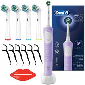 Oral-B Vitality PRO Protect X Clean Violet elektrische Zahnbürste + 4 Ersatzaufsätze