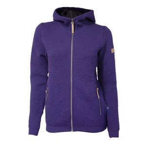 Ivanhoe Strickjacke Morel Hood FM Dunkelviolett für Damen aus Wolle-Lila