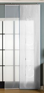 2er-Pack Schiebegardine Flächenvorhang Avila Lasercut Wildseide Optik Voile , Weiß, 245x60 cm (HxB) inkl. Paneelwagen und Beschwerungsstangen, 165610