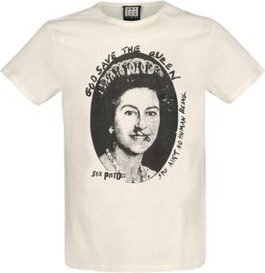 Amplified - Tričko "God Save The Queen" pro muže/dámy uni GD1685 (L) (smetanová)