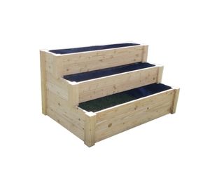 Westmann Holz Hochbeet, Stufenbeet "Urban Gardening" natur 120 x 76 x 64 cm (L x B x H)