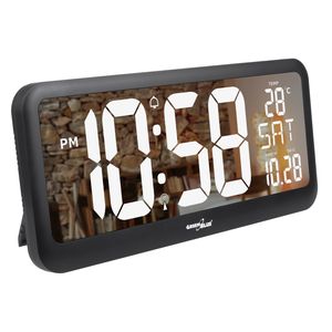Digitale Uhr mit Temperatuursensor 37x17cm Große Wanduhr Alarm LED Display