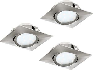 PINEDA Einbauleuchte Einbaulampe Deckenlampe Deckenleuchte - L8,4 x B8,4 x ET40 cm - nickel-matt - 3X4,9W inkl. - IP20