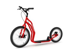 Yedoo Mezeq Roller Scooter Tretroller / Dogscooter - für Erwachsene und Teenager, bis 150 kg, mit Luftreifen 20/16, Scheibenbremsen und verstellbarem Lenker Rot