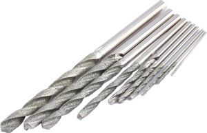 10x Zestaw wierteł diamentowych do płytek szklanych 0,8 - 4,0 mm
