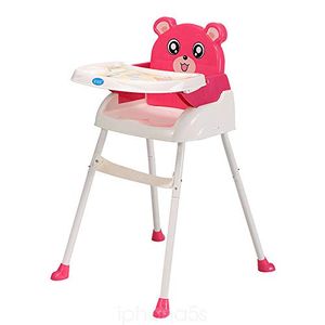 Kinderhochstuhl 4 in 1  Klappbar Baby Verstellbarer Essstuhl Babystuhl Faltbar, Sitzerhöhung Treppenhochstuhl  Hochstuhl mit Tablett Sicherheitsgurt (Rosa)