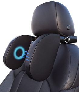 Auto-Kinderkopfstütze, verstellbares atmungsaktives Leder-Nackenkissen, geeignet für lange Fahrten
