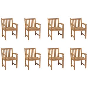 HOMMIE© Outdoor-Stuhl ,8er Set Gartenstühle Massivholz Teak Relaxsessel Armlehnstuhl & schlichten Design