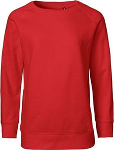 Neutrální Uni mikina Kinder Bio Raglan Sweater O33001 Rot Red 92/98