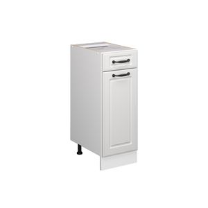 Livinity® Küchenunterschrank R-Line, 30 cm ohne Arbeitsplatte, Weiß Landhaus/Weiß