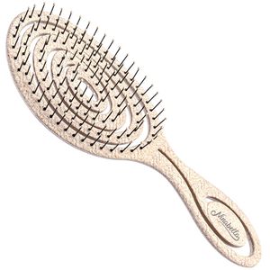 Ninabella Entwirrbürste Ninabella Bio Haarbürste ohne Ziepen für Damen, Herren & Kinder - Entwirrbürste auch für Locken & Lange Haare - Einzigartige Profi Detangler-Bürste mit Spiralfeder - Natur