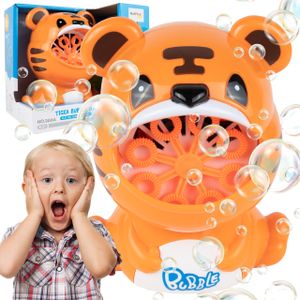 Malplay Seifenblasenmaschine Tiger + Flüssigkeit | drinnen und draußen | Viel Spaß für Kinder | Spielzeug