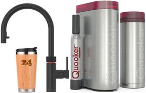 »QUOOKER FLEX Zugauslauf Schwarz VAQ PRO3 mit CUBE 2 *Der Wasserhahn, der alles kann! (3XBLKCUBE)« *Inklusive Thermobecher