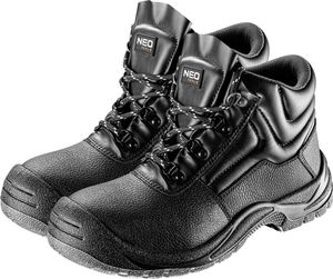 NEO TOOLS Berufsstiefel der Klasse O2 SRC EU aus genopptem und glattem Leder, hoher Schaft Arbeitschuhe Sicherheitsschuhe | Größe: 47