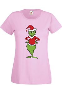 Grinch Christmas Damen T-Shirt Christmas Tree New Year Eve Holiday Gift, L / Hellrosa