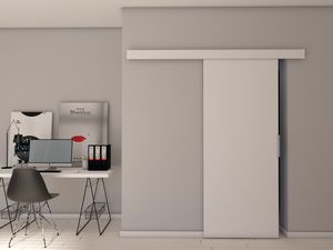 Minio, Schiebetür, Zimmertür, Innentür "CLEAN A", 106 cm,  Weiß Matt Farbe