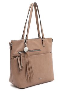 Tamaris Damen Shopper City Handtasche mittelgroß Reißverschluss Adele 30485, Farbe:Beige