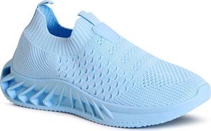 topschuhe24 2407 Damen Plateau Sneaker Light Slipper, Farbe:Hellblau, Größe:39 EU