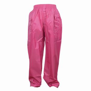 DryKids wasserdichte Regenhose, Überhose, für Jungen und Mädchen, aus Polyester, mit Druckknöpfen, in Pink, für Kinder zwischen 9 und 10 Jahren