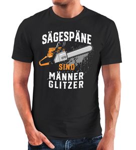 Herren T-Shirt Sägespäne sind Männerglitzer Fun-Shirt Spruch lustig Holz Geschenk für Männer Handwerker Moonworks® schwarz L
