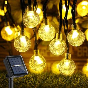100LED Lichterkette Solar weihnachts Lichterketten Silberdraht Außenbeleuchtung 