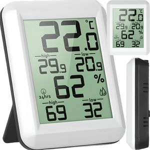 Digitálny termohygrometer LCD Teplomer vlhkomer Teploty Ovládanie Vlhkosti Senzor Vnútorný Veľký Digitales Displej Detská izba Obývacia izba Retoo