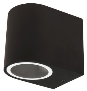 Wandleuchte McShine "Oval-A", schwarz, Schutzklasse IP44, 1x GU10, Aluminium Gehäuse
