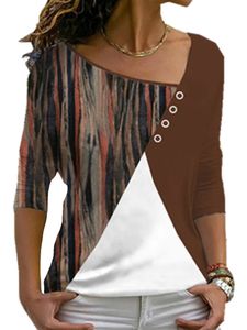 Damen Langarm Tee Loungewear Spleiß Tunika Bluse Casual Baggy Pullover Langarmshirts,Farbe:Khaki,Größe:3xl