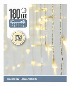 Vánoční osvětlení 6m 180 LED teplá bílá, ZÁVĚS bílý IP44
