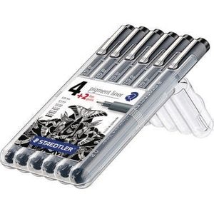 STAEDTLER Pigmentliner schwarz 4+2 GRATIS Etui