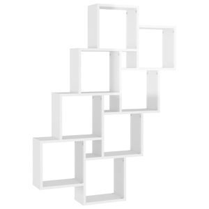 vidaXL Cube Shelf High Gloss White 90x15x119 cm Dřevěný materiál