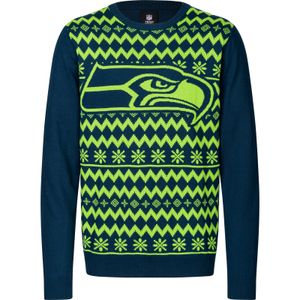 NFL Seattle Seahawks Ugly Sweater Big Logo 2-Color Christmas Pullover Weihnachten XL